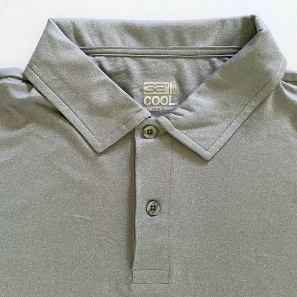 •Large• New Mens 32 Degree Cool 2 PACK Heather Purple/Grey Soft Polo Shirts - Picture 10 of 11